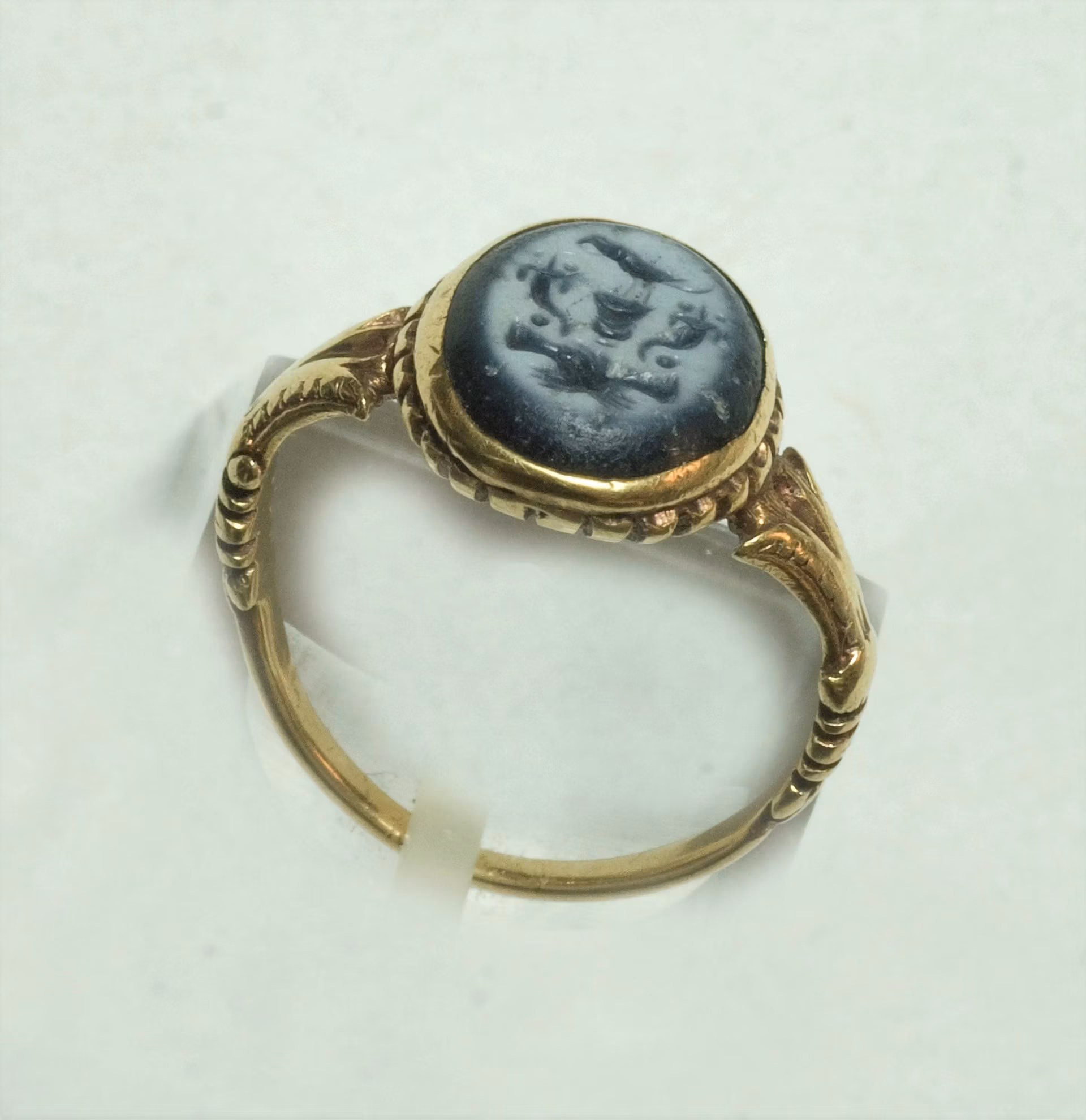 Ring with carved stone